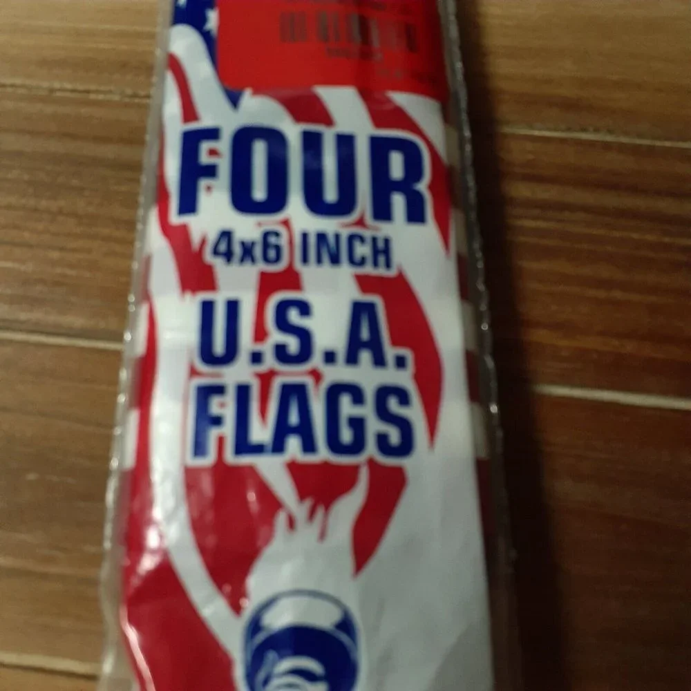 Bag of 4 Liberty United States Flags Craft Arrangements Party Decorations 4x6